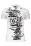 CAVALLI CLASS ELEGANT COTTON POLO WITH SIGNATURE MEN'S PRINT