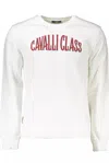 Cavalli Class White Cotton Sweater In White