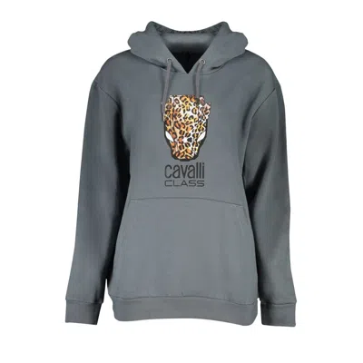 Cavalli Class Elegant Hooded Fleece Sweatshirt In Women's In Gray