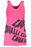 Cavalli Class Woman Top Fuchsia Size L Cotton In Pink