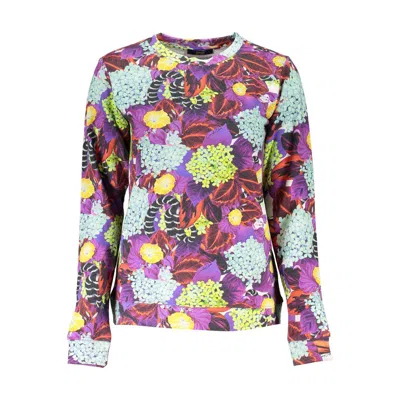 Cavalli Class Elegant Purple Crew Neck Sweater In Multi