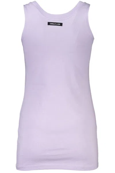 Cavalli Class Elegant Purple Round Neckline Tank Top