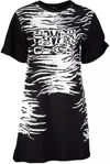 CAVALLI CLASS ELEGANT SHORT SLEEVE PRINTED WOMEN'S DRESS