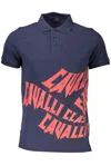 Cavalli Class Blue Cotton Men Polo Shirt In Blue