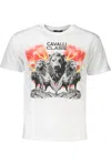 Cavalli Class Print-detail Round-neck T-shirt In White