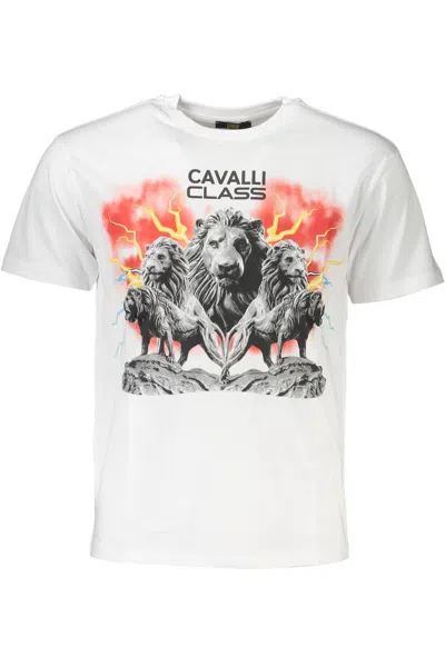 Cavalli Class Print-detail Round-neck T-shirt In White
