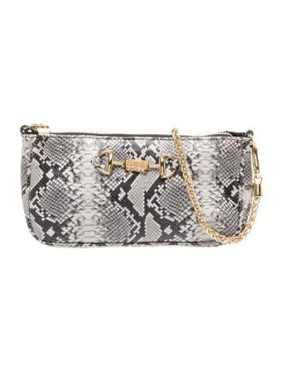 Pre-owned Cavalli Class Embossed Leather Shoulder Bag In Silver