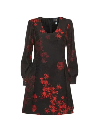 Pre-owned Cavalli Class Floral-print Lace Mini Dress In Black