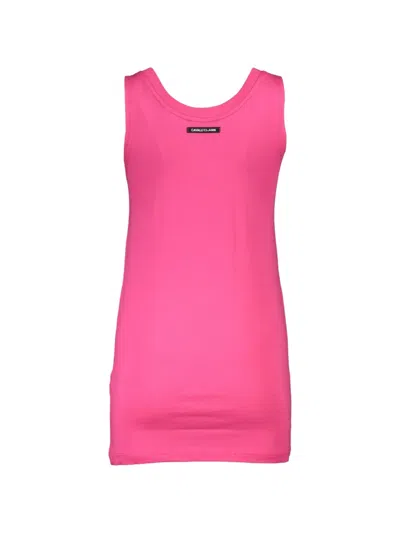 Cavalli Class Floral-print Leopard-print Tank Top In Pink