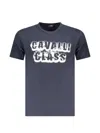 Cavalli Class Graffiti-style Logo-print T-shirt In Blue