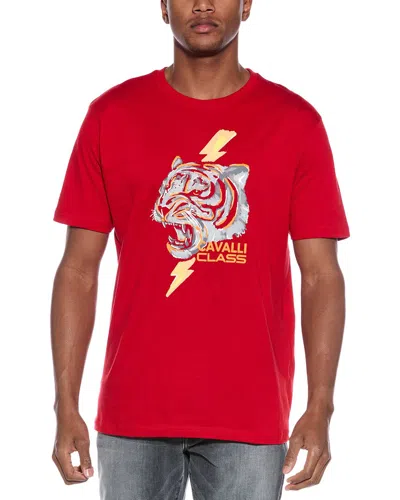 Cavalli Class Graphic T-shirt In Red