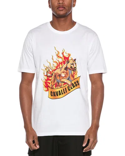 Cavalli Class Graphic T-shirt In White