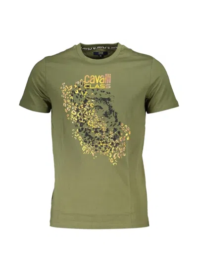 Cavalli Class Graphic-print Cotton T-shirt In Green
