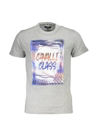 Cavalli Class Graphic-print T-shirt In Gray