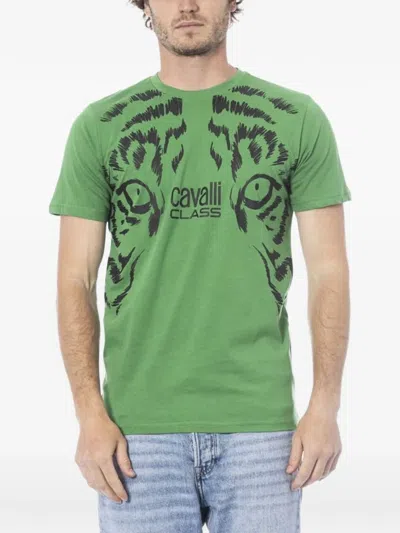 Cavalli Class Graphic-print T-shirt In Green