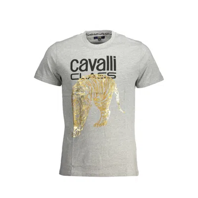 Cavalli Class Tiger-print Short-sleeve T-shirt In Gray