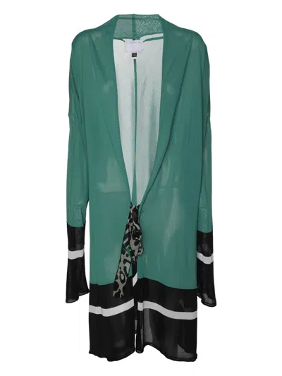 Pre-owned Cavalli Class Open-kint Coat In Green