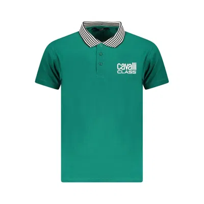CAVALLI CLASS GREEN COTTON MEN POLO SHIRT