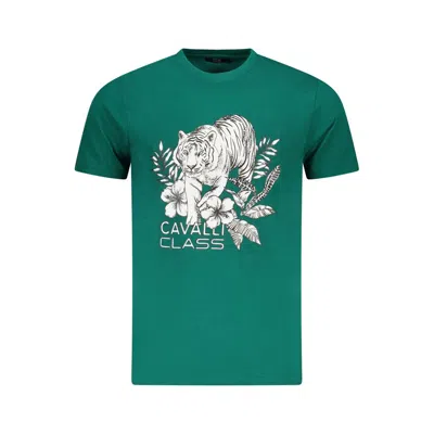 Cavalli Class Green Cotton Men T-shirt