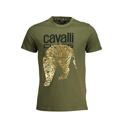Cavalli Class Green Cotton Men T-shirt