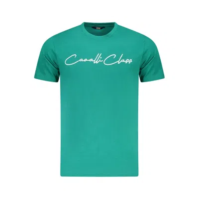 Cavalli Class Green Cotton Men T-shirt