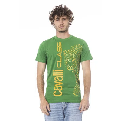 Cavalli Class Leopard-print Logo-print T-shirt In Green