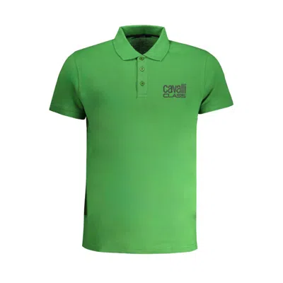 Cavalli Class Embroidered-logo Polo Shirt In Green