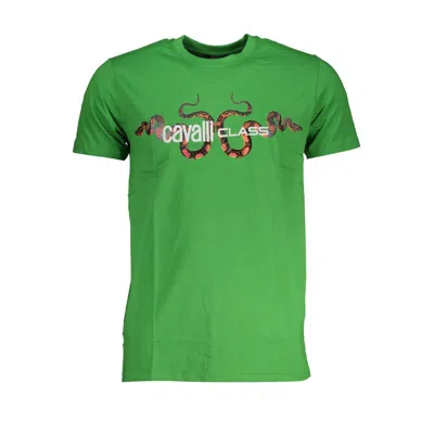 Cavalli Class Green Cotton T-shirt