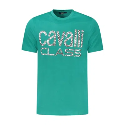 Cavalli Class Zebra-striped Logo T-shirt In Green