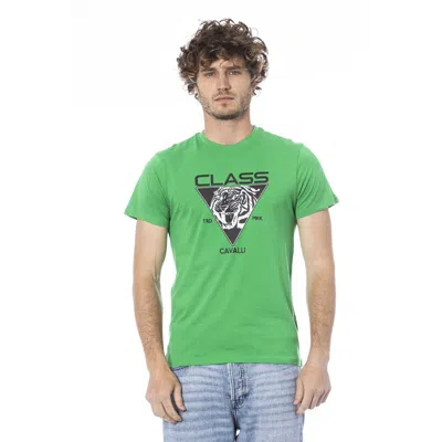 Cavalli Class Green Cotton T-shirt