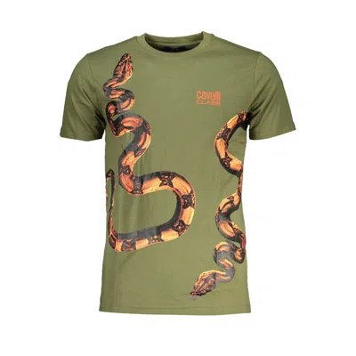 Cavalli Class Verde Cotton Mens T-shirt In Multi