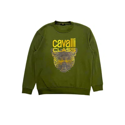 Cavalli Class Green Polyester Sweater