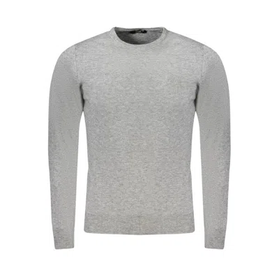Cavalli Class Crew-neck Embroidered-logo Sweater In Gray