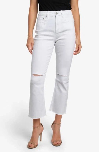 Cavalli Class High Waist Crop Flare Jeans In White