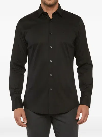 Pre-owned Cavalli Class Jacquard Button-up Shirt In Black