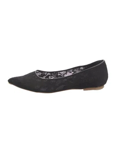 Pre-owned Cavalli Class Lace Lace Pattern Flats In Black
