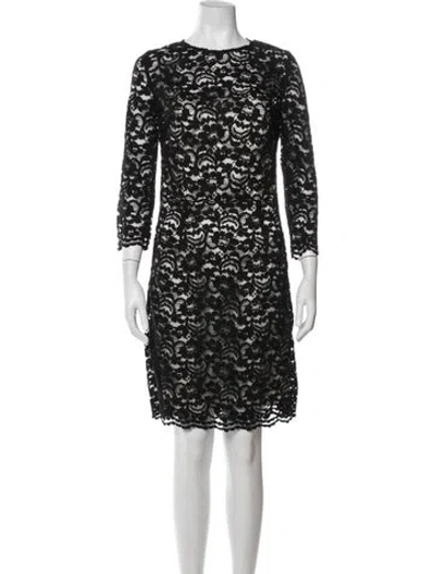 Pre-owned Cavalli Class Lace Pattern Knee-length Dress In Blue