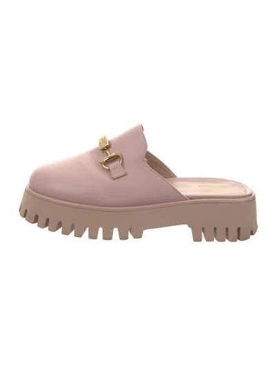 Pre-owned Cavalli Class Leather Mules In Pink