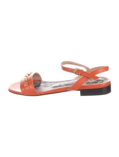 Pre-owned Cavalli Class Leather Sandals In Orange