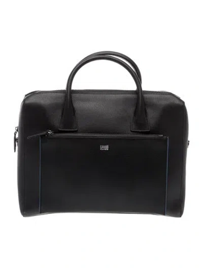 Pre-owned Cavalli Class Leather Top Handle Bag In Black