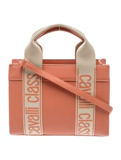 Pre-owned Cavalli Class Leather Top Handle Bag In Orange