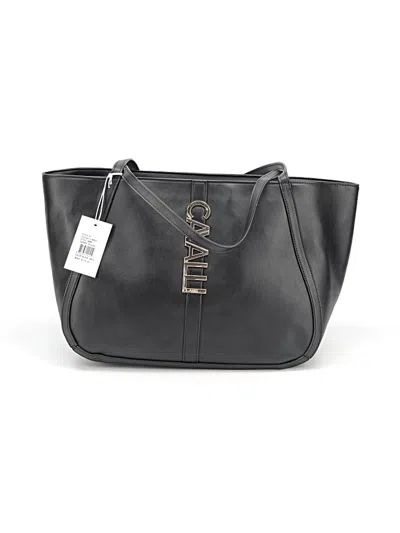 Cavalli Class Leather Tote Bag In Black