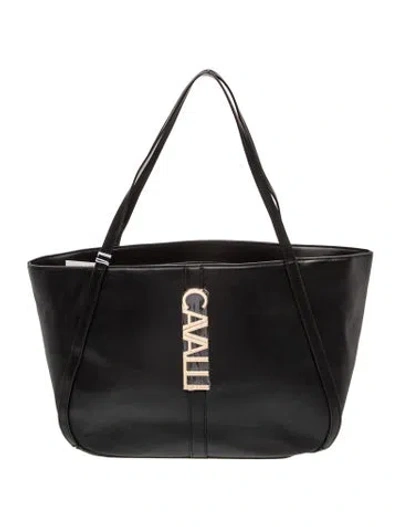 Pre-owned Cavalli Class Leather Tote In Black