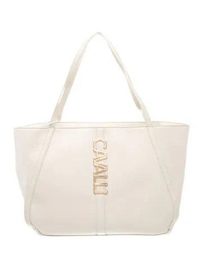Pre-owned Cavalli Class Leather Tote In Neutral