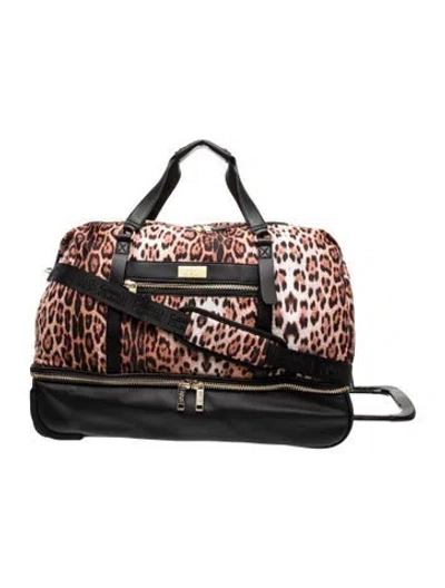 Pre-owned Cavalli Class Leather Weekender Bag In Black