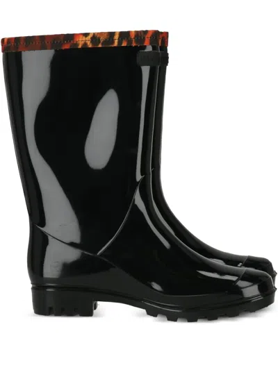 Cavalli Class Leopard-trim Rain Boots