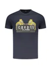 Cavalli Class Leopard-print Cotton T-shirt In Blue