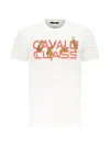 Cavalli Class Leopard-print Logo T-shirt In White