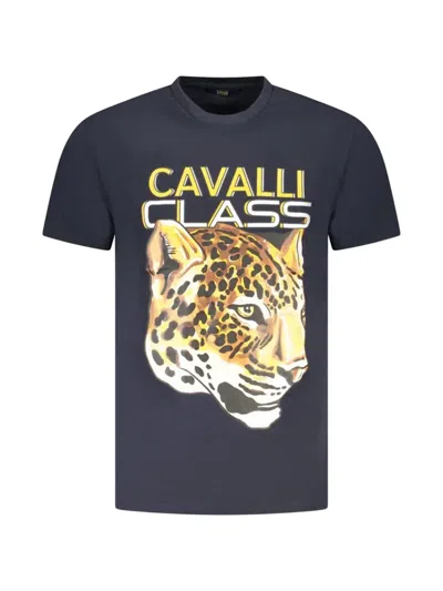 Cavalli Class Leopard-print T-shirt In Blue