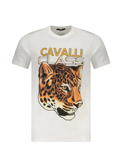 Cavalli Class Leopard-print T-shirt In White